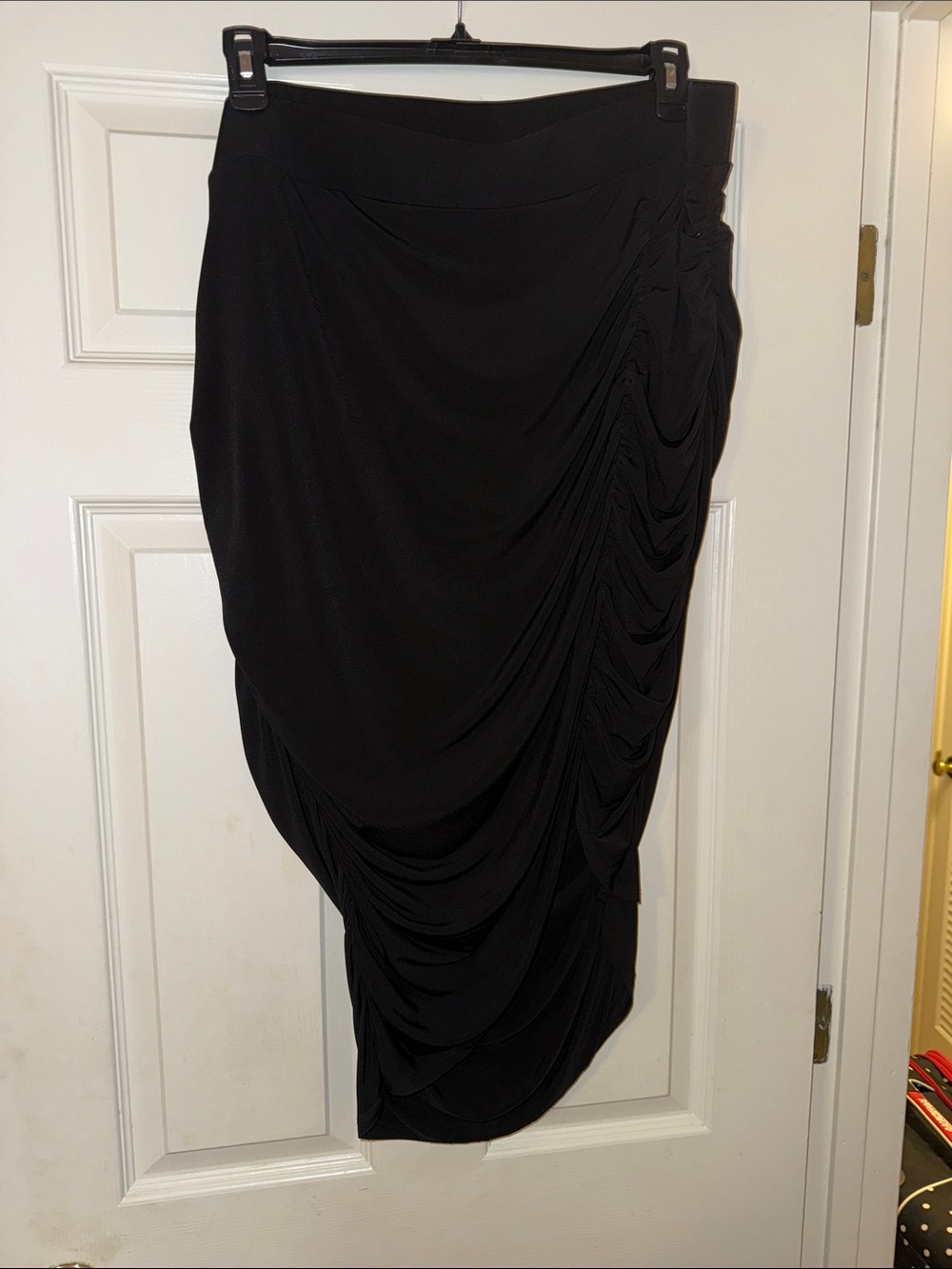 torrid Black Asymmetrical Ruched Draped Skirt